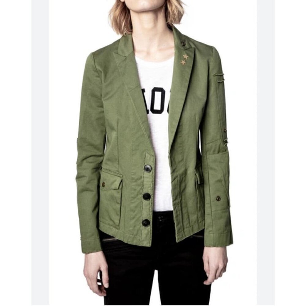 Zadig and Voltaire Virginia Grunge blazer, green, Size XS